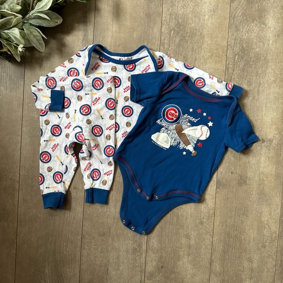 Chicago Cubs Baby Boy Clothes 3 Piece Mix Match Outfit Set- Pajamas & Bodysuit - Picture 7 of 16